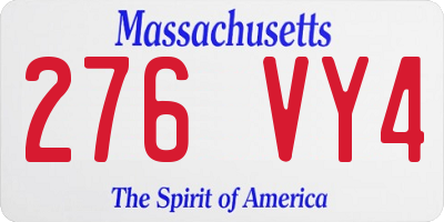 MA license plate 276VY4