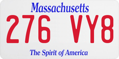 MA license plate 276VY8