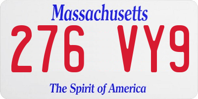 MA license plate 276VY9
