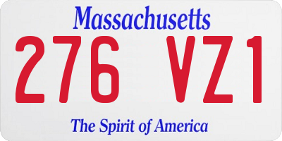 MA license plate 276VZ1