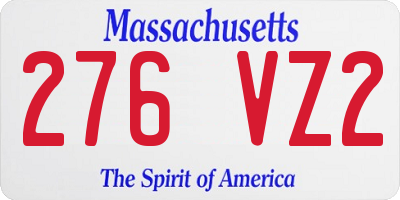 MA license plate 276VZ2