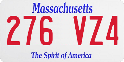 MA license plate 276VZ4