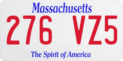 MA license plate 276VZ5