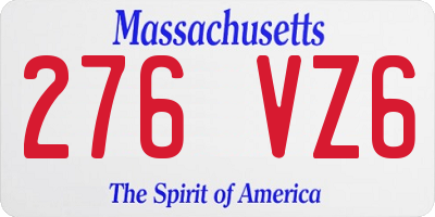 MA license plate 276VZ6