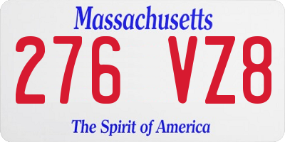 MA license plate 276VZ8
