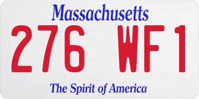 MA license plate 276WF1