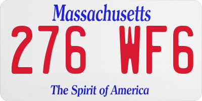 MA license plate 276WF6