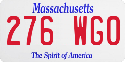 MA license plate 276WG0