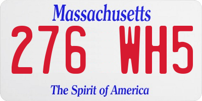 MA license plate 276WH5