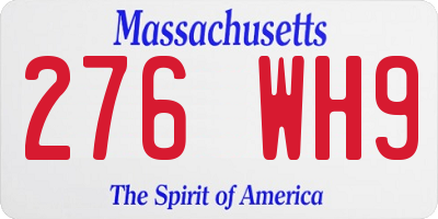 MA license plate 276WH9