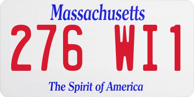 MA license plate 276WI1