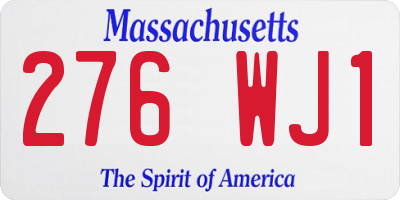 MA license plate 276WJ1
