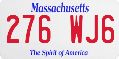 MA license plate 276WJ6