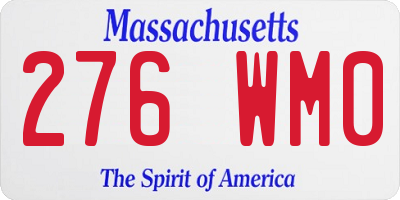 MA license plate 276WM0