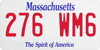 MA license plate 276WM6