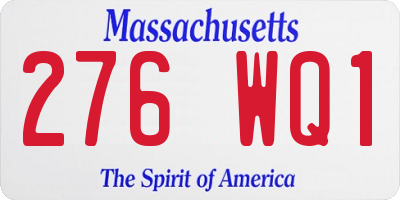 MA license plate 276WQ1