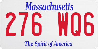 MA license plate 276WQ6