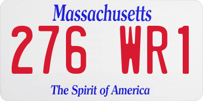 MA license plate 276WR1