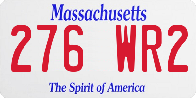 MA license plate 276WR2