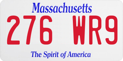 MA license plate 276WR9