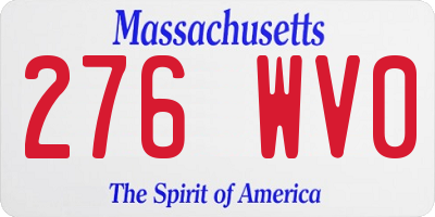 MA license plate 276WV0