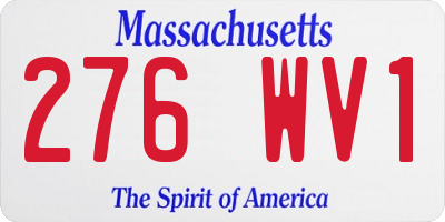 MA license plate 276WV1