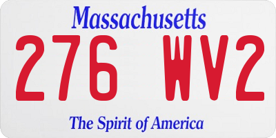 MA license plate 276WV2