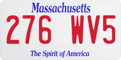 MA license plate 276WV5