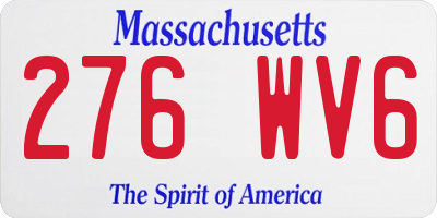 MA license plate 276WV6