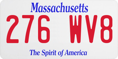 MA license plate 276WV8