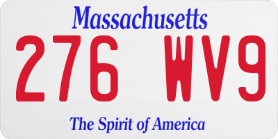 MA license plate 276WV9