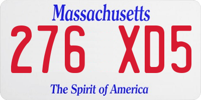 MA license plate 276XD5