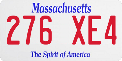 MA license plate 276XE4