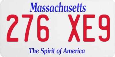 MA license plate 276XE9