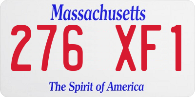 MA license plate 276XF1