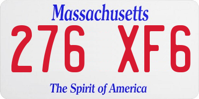 MA license plate 276XF6