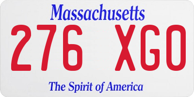 MA license plate 276XG0