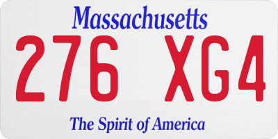 MA license plate 276XG4