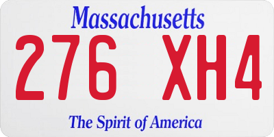 MA license plate 276XH4