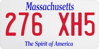 MA license plate 276XH5
