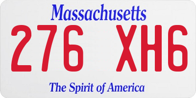 MA license plate 276XH6