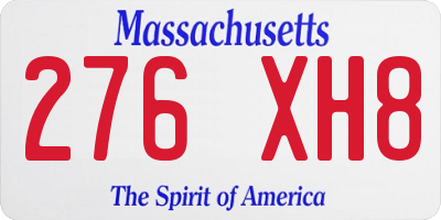 MA license plate 276XH8