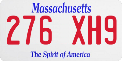 MA license plate 276XH9