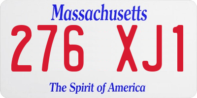 MA license plate 276XJ1