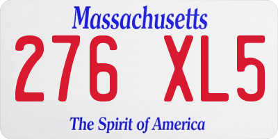MA license plate 276XL5