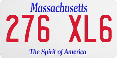 MA license plate 276XL6