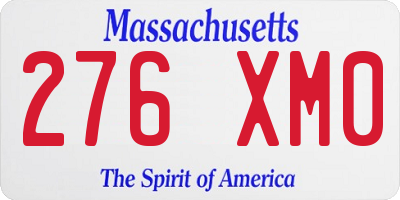 MA license plate 276XM0