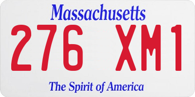 MA license plate 276XM1