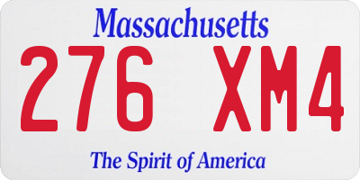 MA license plate 276XM4