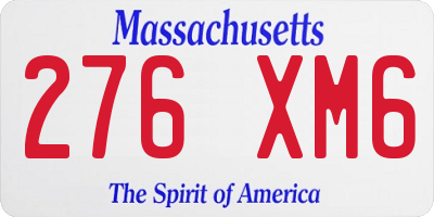 MA license plate 276XM6